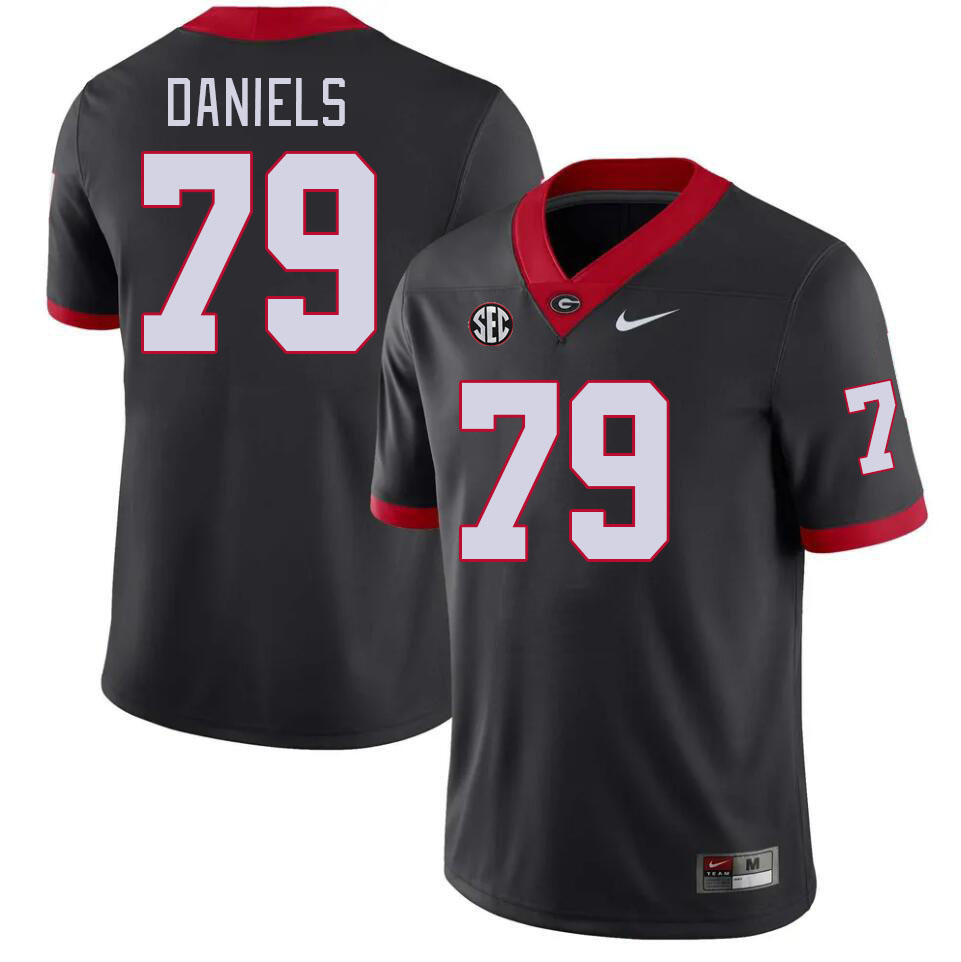 Men #79 Nyier Daniels Georgia Bulldogs College Football Jerseys Stitched-Black